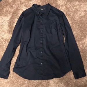 Navy blue button down
